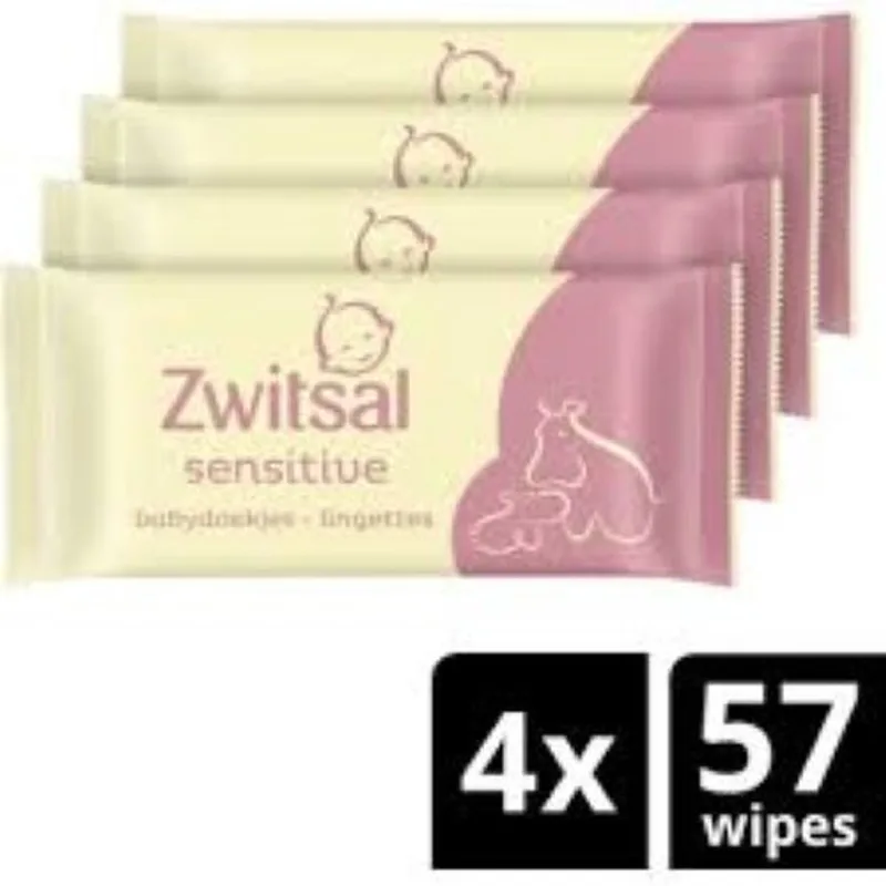 Sensitive Billendoekjes Voordeelbox 4 x 57 Stuks de Zwitsal – photo produit