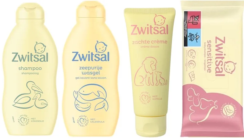 SET - Shampoo / Wasgel / Zachte Creme / Billendoekjes Sensitive van Zwitsal – productfoto