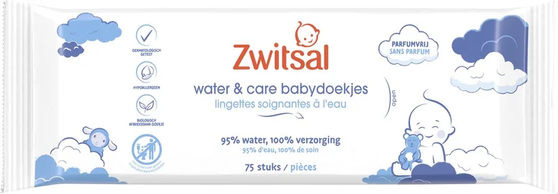 Water & Care Babydoekjes - 75 stuks by Zwitsal – product photo