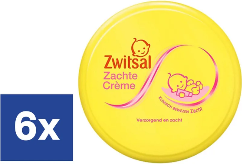 Zachte Creme - 6 x 200 ml fra Zwitsal – produktbillede