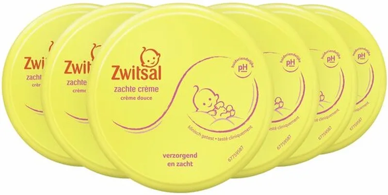 Zachte Creme Pot 200ml 6x van Zwitsal in Geel – productfoto