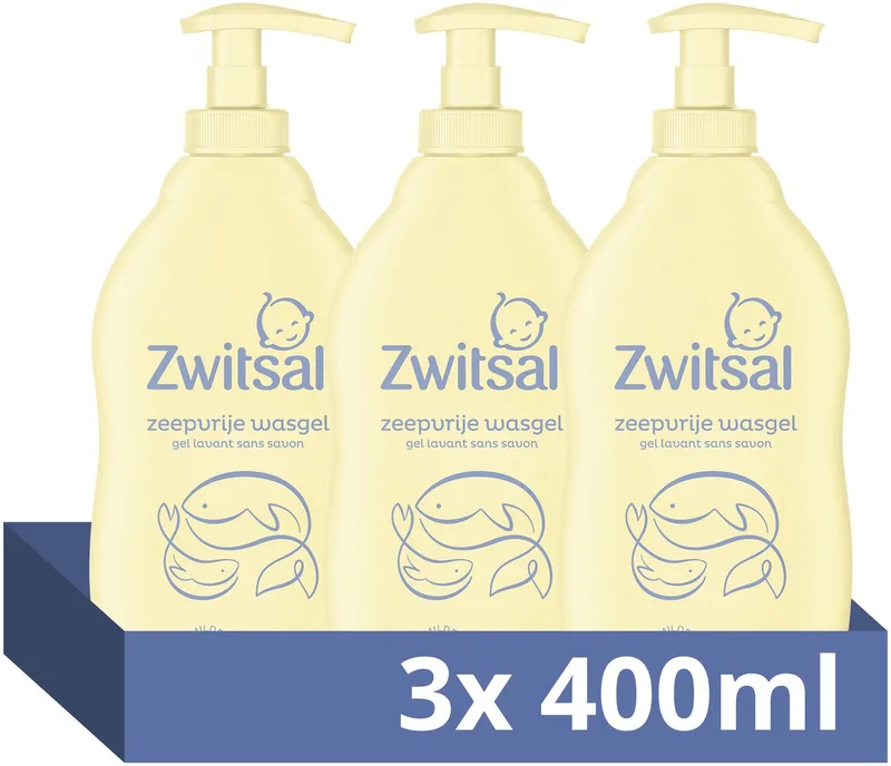 Zeepvrije Wasgel - Baby - helpt de natuurlijke huidbarrière te beschermen - 3 x 400 ml från Zwitsal – produktbild