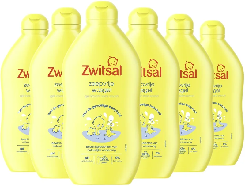 Zeepvrije Wasgel - Baby - helpt de natuurlijke huidbarrière te beschermen - 6 x 400 ml by Zwitsal – product photo