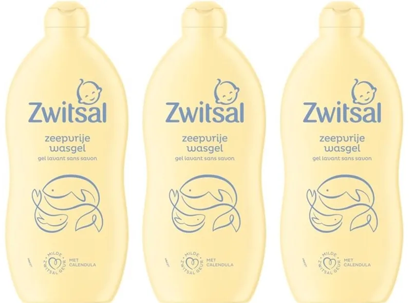 Zeepvrije Wasgel - Baby - helpt de natuurlijke huidbarrière te beschermen - 3 x 700 ml van Zwitsal – productfoto
