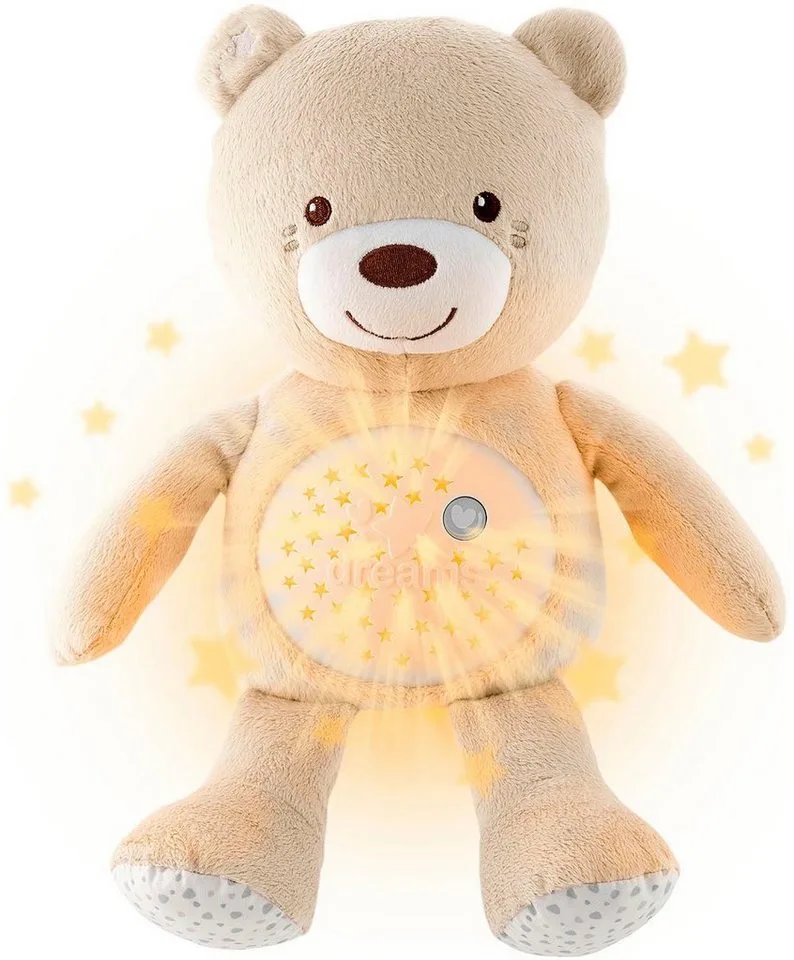 Kuscheltier First Dreams Baby Bear, mit Lichtprojektion und Soundfunktion från Chicco i Beige – produktbild