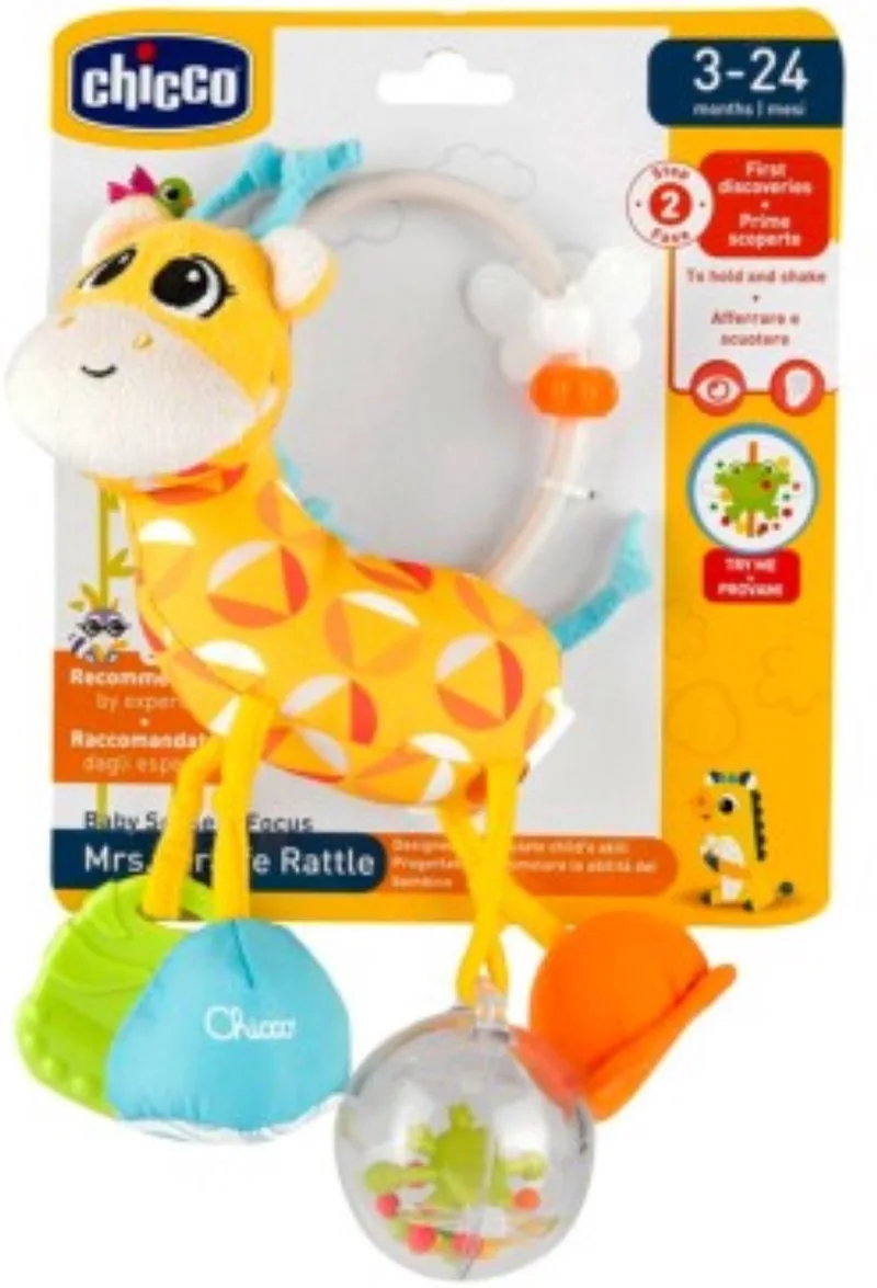 Rammelaar Stap 2 fase Mrs. Giraffe Rattle - 3 tot 24 Maanden van Chicco in Geel – productfoto