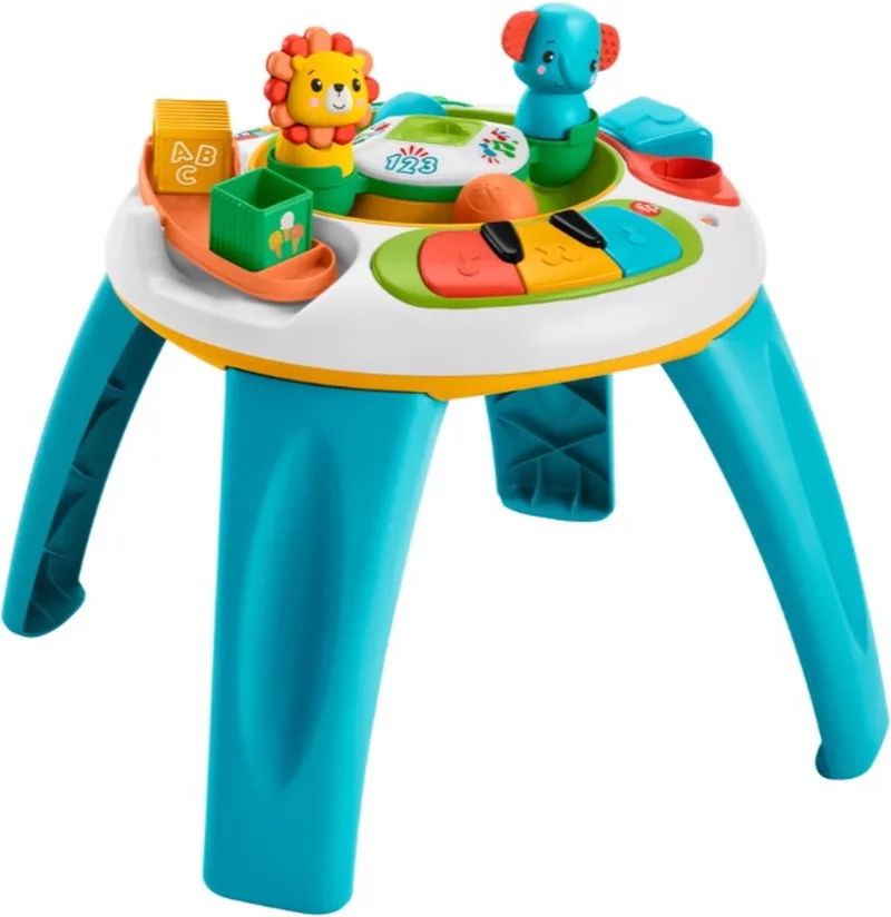 Speeltafel - Leeuw & Olifant van Fisher-Price in Blauw & Wit – productfoto