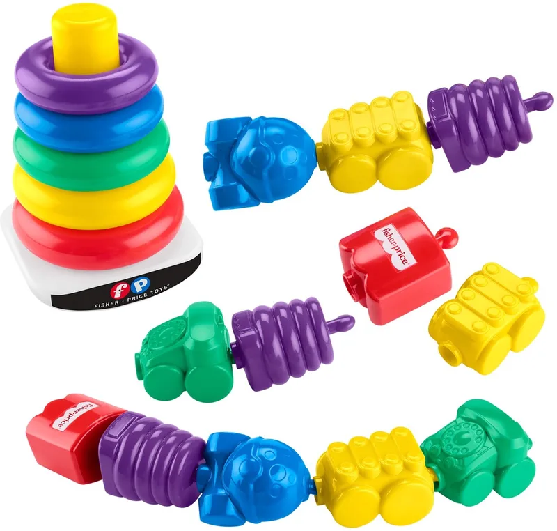Stapeltoren en Klikkralen Set van Fisher-Price in Meerkleurig – productfoto