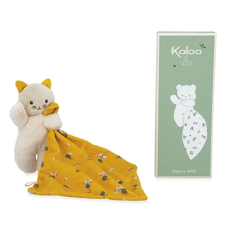 Carre Douceur - Knuffeldoekje - Kat - Geel by Kaloo in Kat Geel – product photo 5 of 6