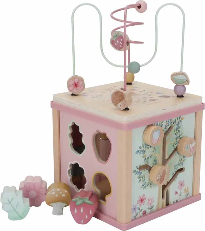 Houten Activiteitenkubus - Fairy Garden FSC van Little Dutch in Meerkleurig – productfoto